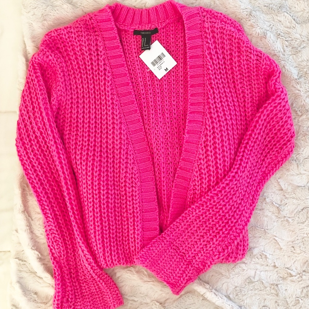💓 Long Hot Pink Cardigan 💓